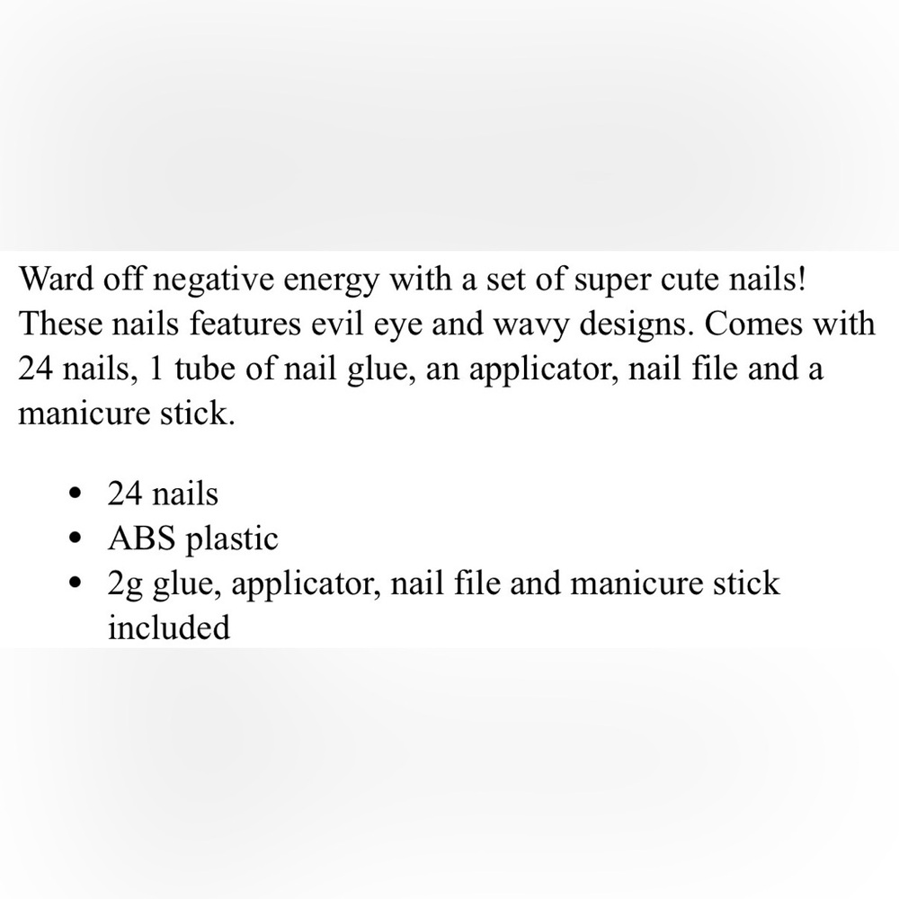 Evil Eye Wavy Design Press-On Nail Set- New - Picture 3 of 3